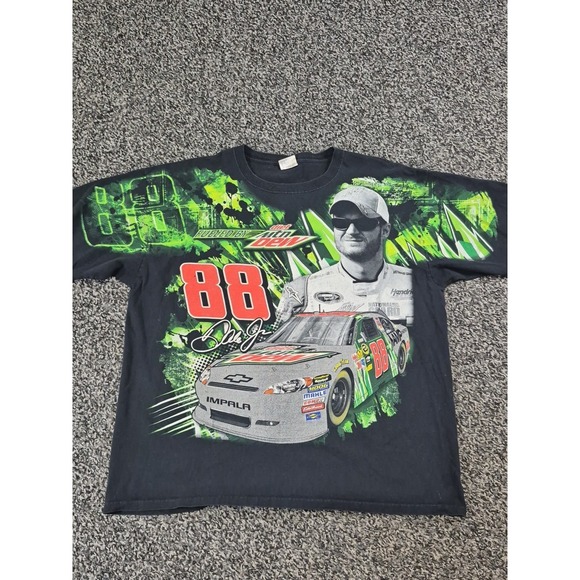 Dale Earnhardt Jr Lot of 2 Mountain Dew Amp All Over Print 2XL T Shirt - Picture 7 of 12